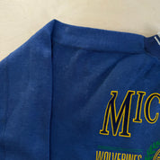 Vintage University Of Michigan Wolverines Text Graphic Crewneck - XL