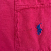 J- Vintage Polo RL Embroidered Logo Made In USA Single Stitch Pocket Red Tee - L