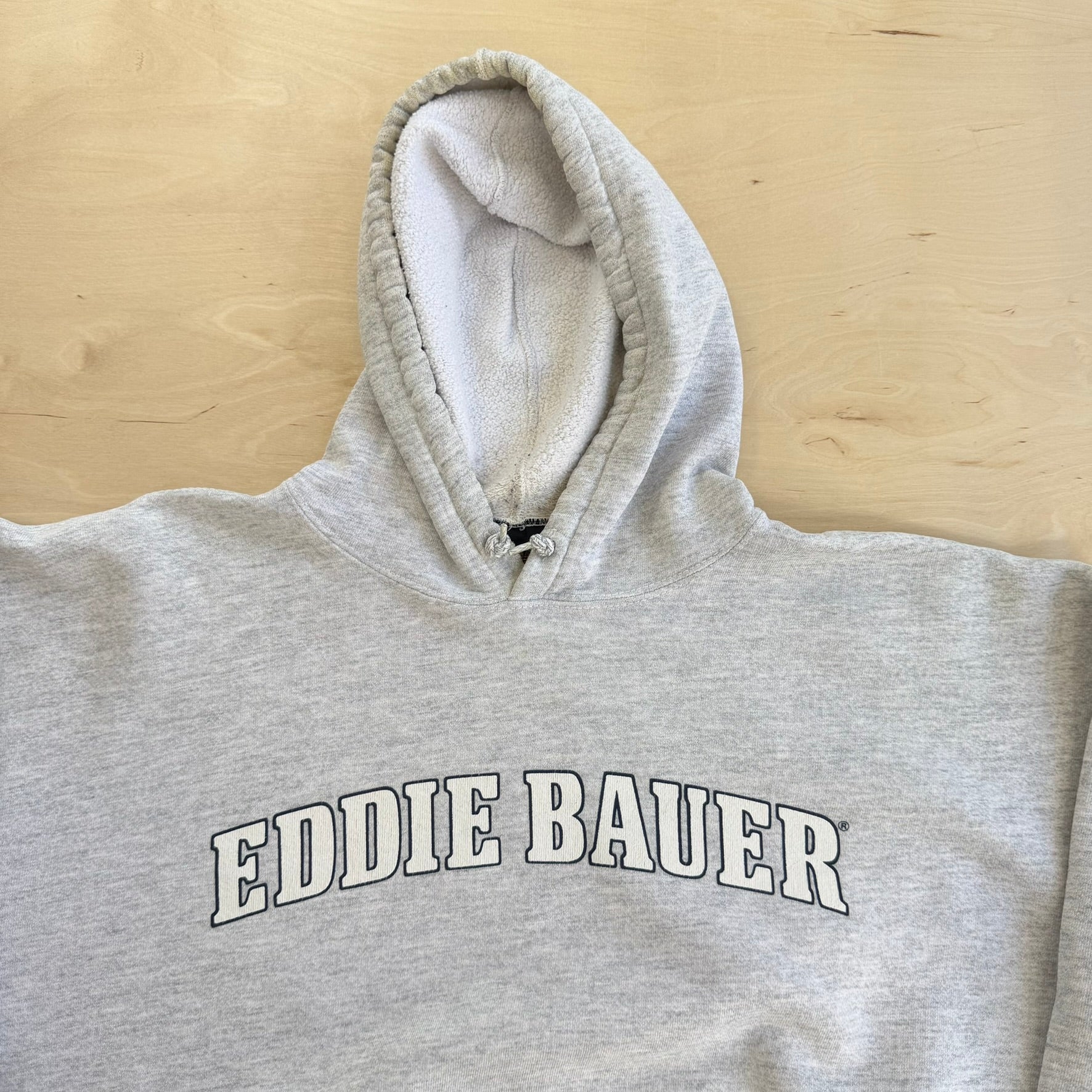 J- Vintage Eddie Bauer Text Made In USA Hoodie - L