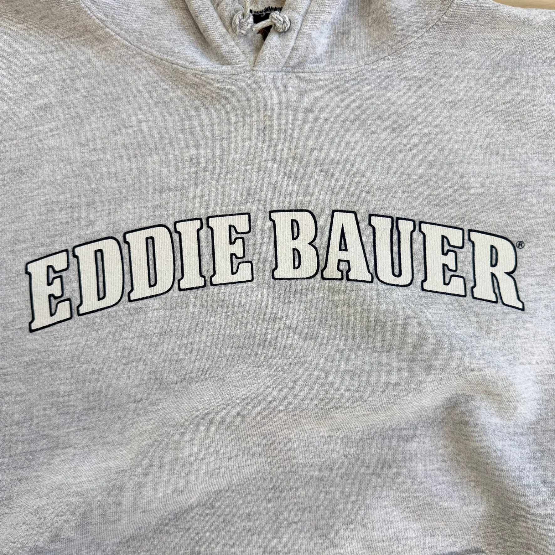 J- Vintage Eddie Bauer Text Made In USA Hoodie - L