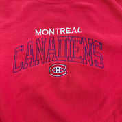 Vintage Montreal Canadiens NHL Embroidered Logo & Text Made In Canada Crewneck - L