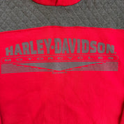 J- Vintage '91 Harley Davidson Motorcycle Text Made In USA Lee Tag Pullover Hoodie - M
