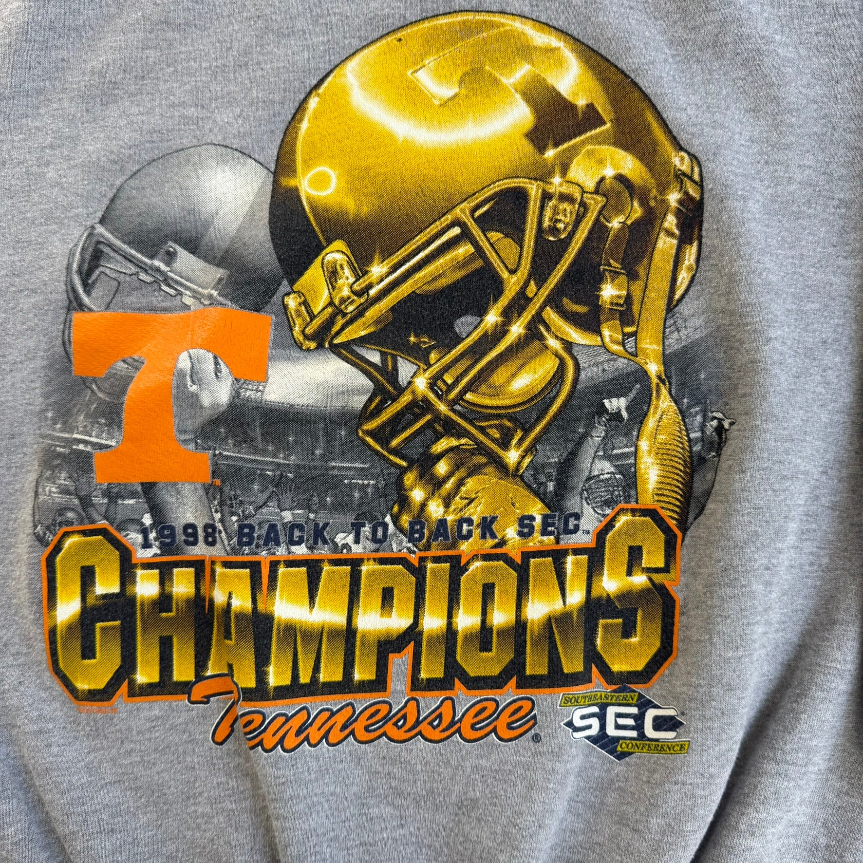 Vintage '98 Tennessee Volunteers Football Back To Back SEC Champions Graphic Crewneck - M
