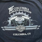 J- Vintage '07 Harley Davidson Columbus Ct Graphic & Text Long Sleeve Tee - L