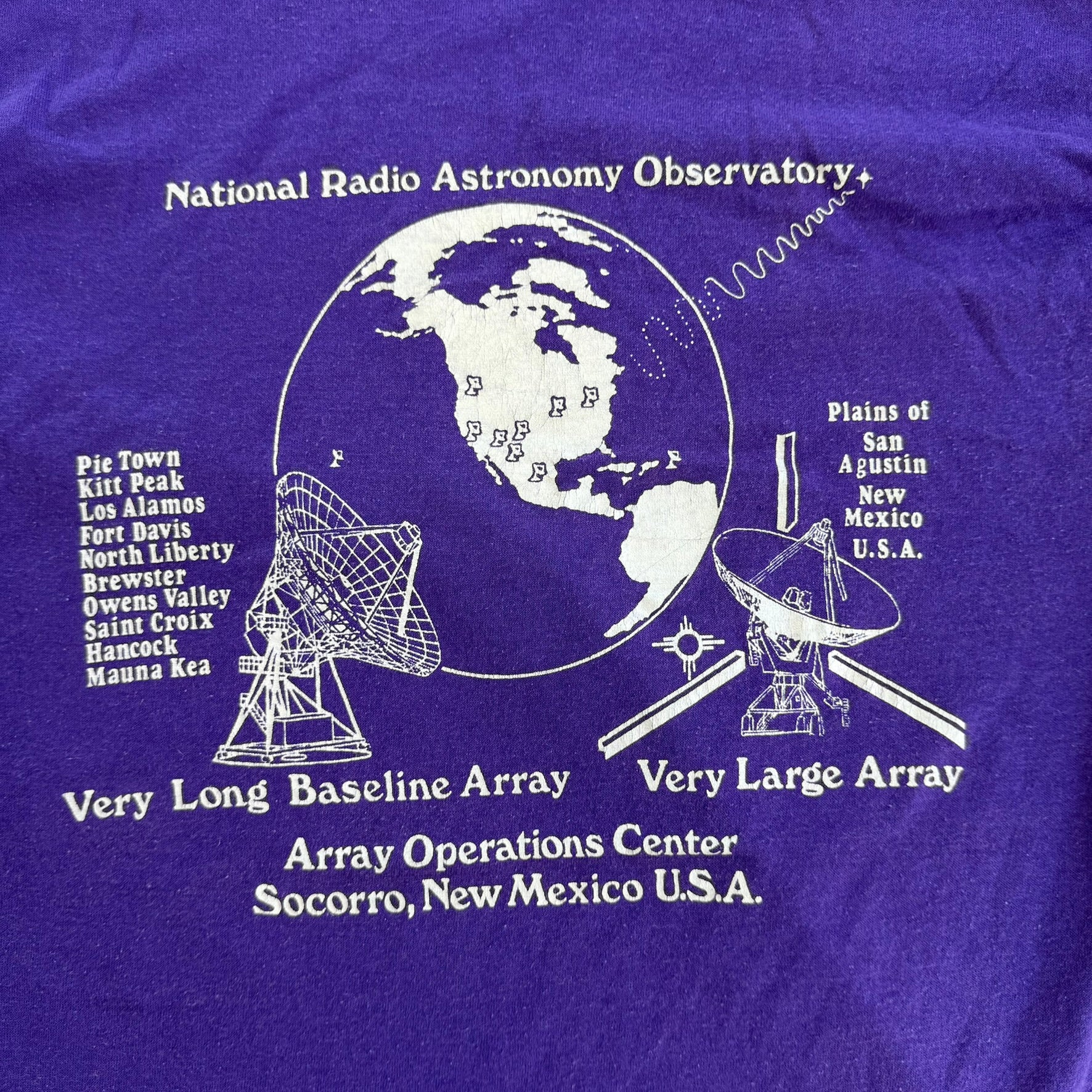J- Vintage 80s Champion Tag National Radio Astronomy Observatory Made In USA Single Stitch Tee - L (fits M)