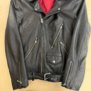 All Saints Biker Style Zip Up Leather Jacket - M
