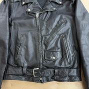 Vintage Sears The Leather Shop Biker Style Zip Up Leather Jacket - 42L (fits XL)