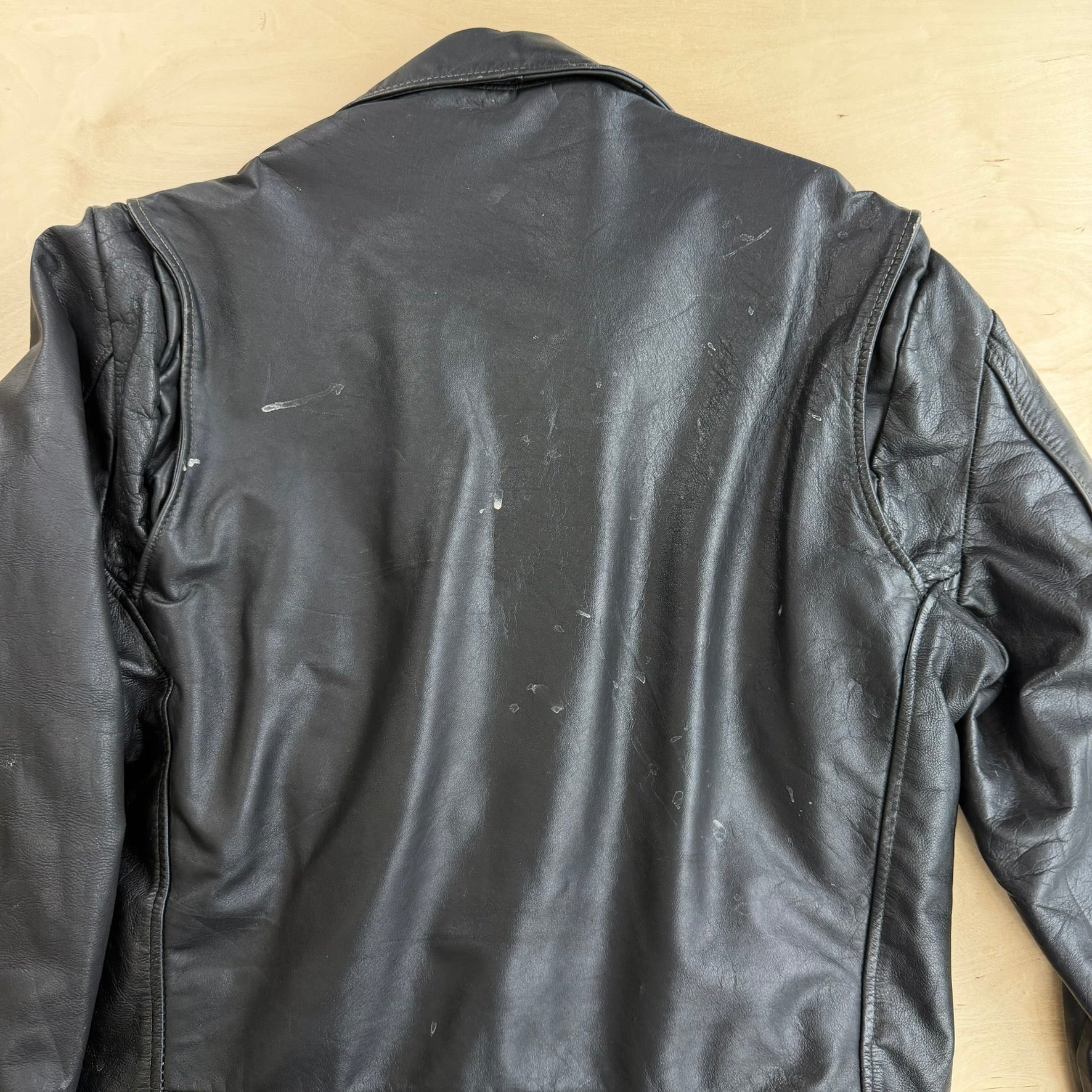 Vintage Sears The Leather Shop Biker Style Zip Up Leather Jacket - 42L (fits XL)