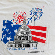 J- Vintage '96 USA Freedom 1996 Graphic Made In USA Single Stitch Tee - L