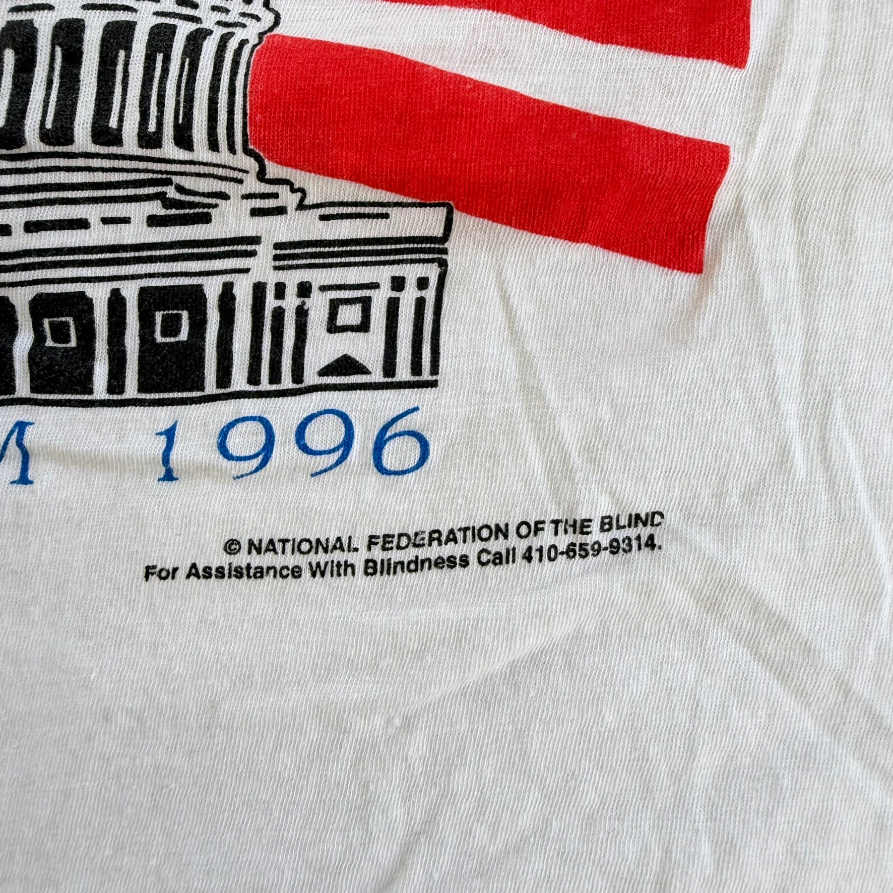 J- Vintage '96 USA Freedom 1996 Graphic Made In USA Single Stitch Tee - L