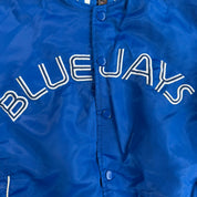 Vintage Toronto Blue Jays MLB Embroidered Text Satin Bomber Jacket - M