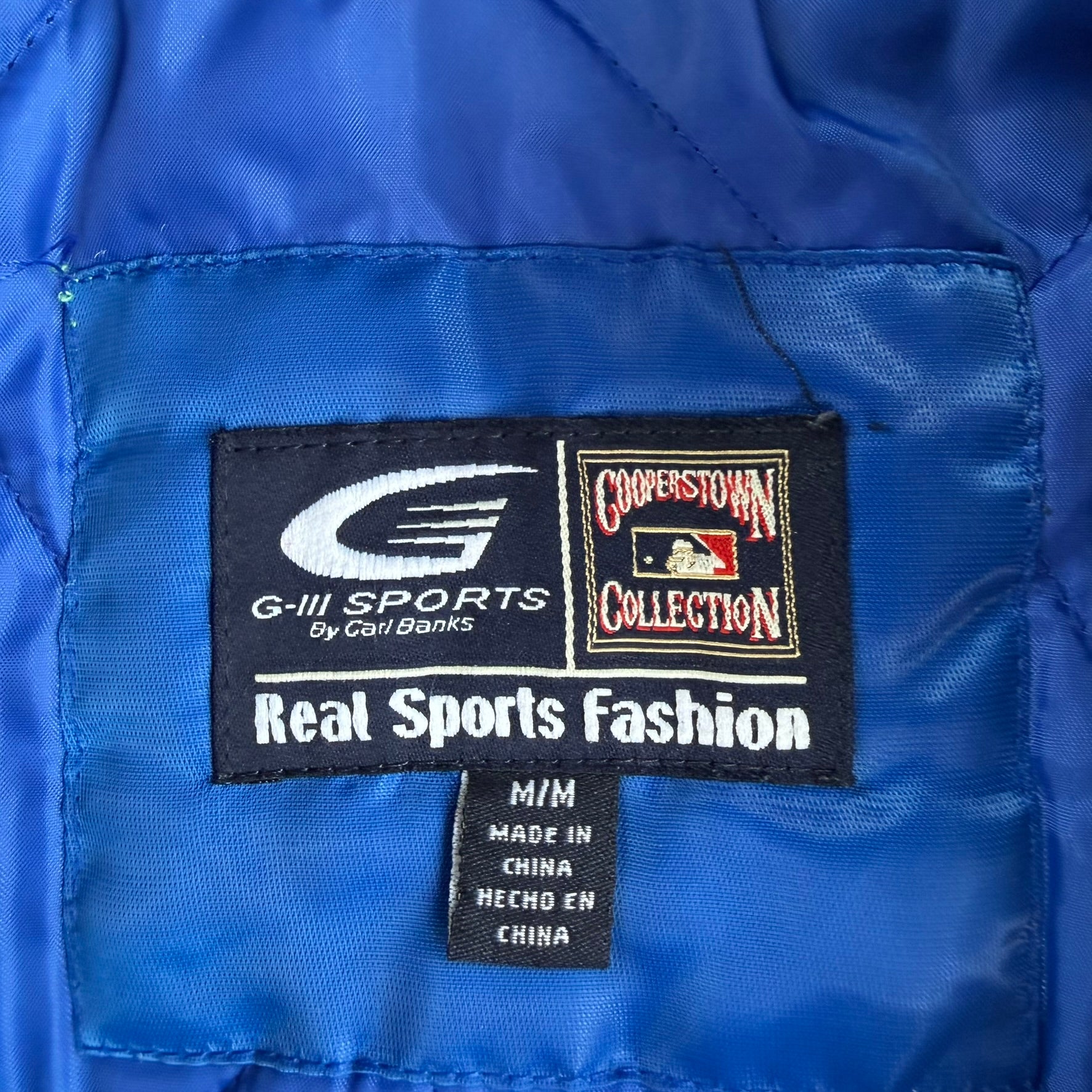 Vintage Toronto Blue Jays MLB Embroidered Text Satin Bomber Jacket - M
