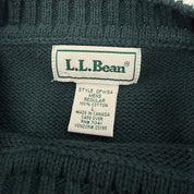 F- Vintage LL Bean Green Plain Knit Sweater