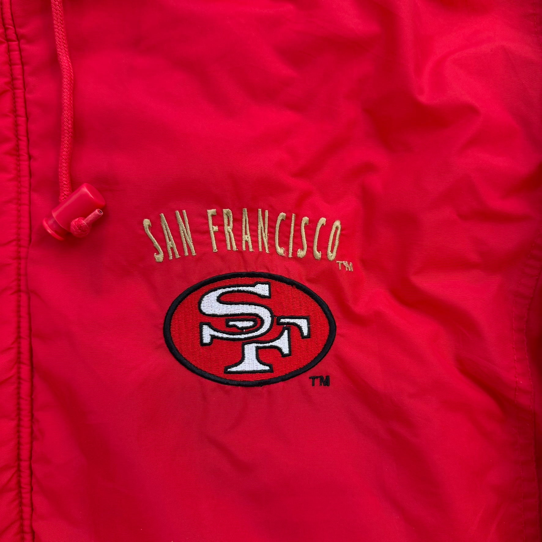 Vintage San Francisco 49ers NFL Logo 7 Zip Up Winter Jacket - XL