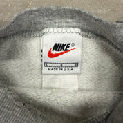 J- Vintage Nike Embroidered Swoosh Made In USA Grey Crewneck - L