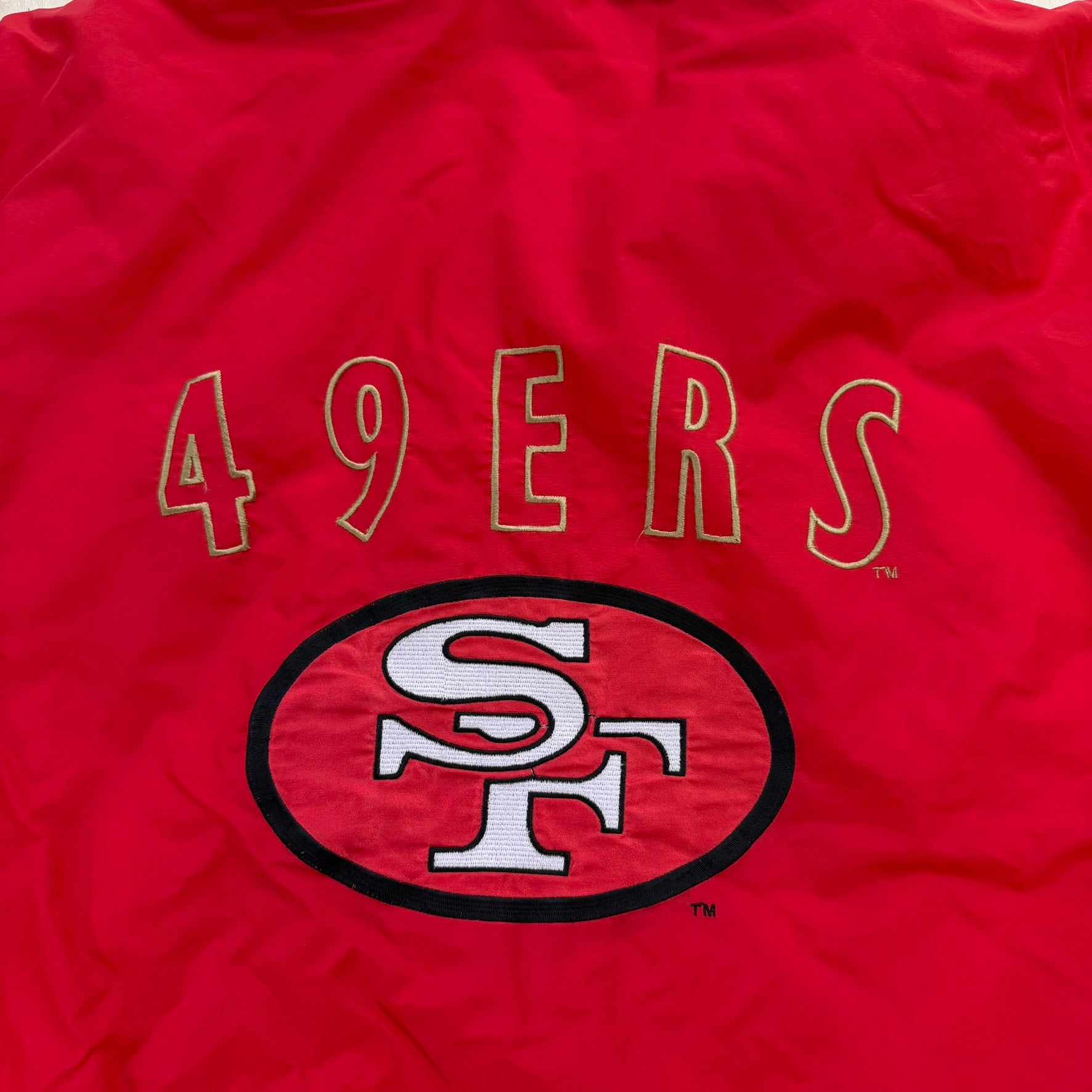 Vintage San Francisco 49ers NFL Logo 7 Zip Up Winter Jacket - XL