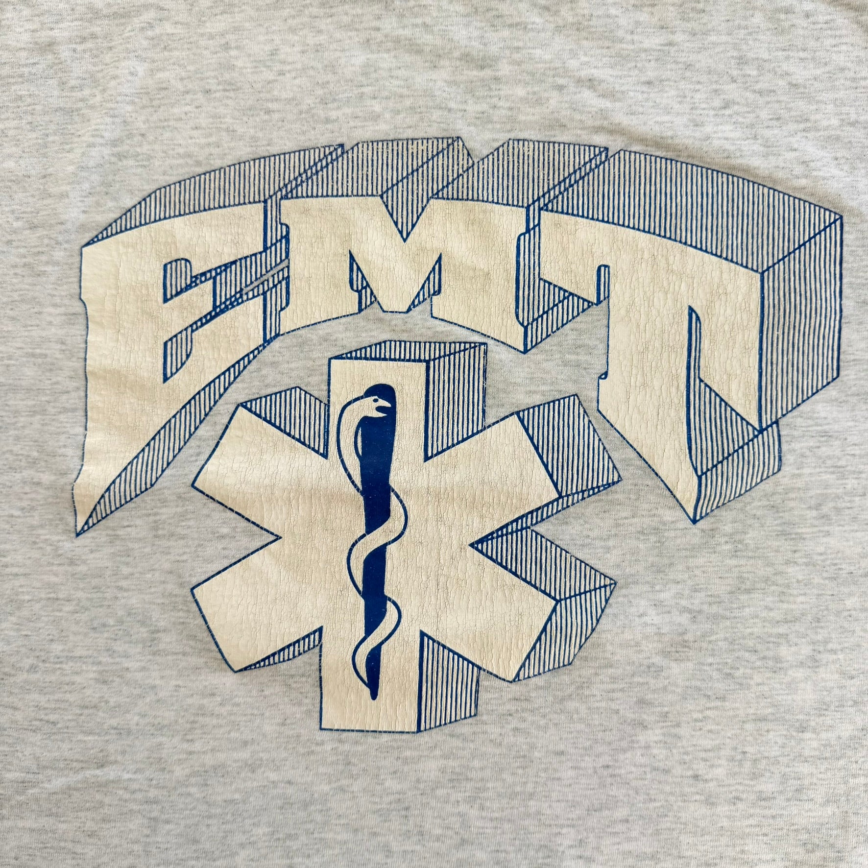 J- Vintage 90s EMT Graphic Made In USA Single Stitch Tee - XL