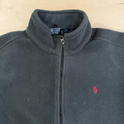 Vintage 90s Polo RL Embroidered Logo Zip Up Polar Fleece - XL