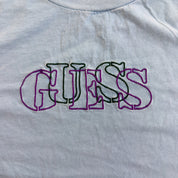 J- Vintage Guess Embroidered Text Tee - S
