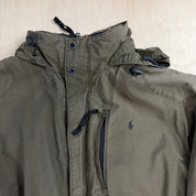 Vintage 90s Polo RL Embroidered Logo Synched Waist Fleece Lined Winter Jacket - L