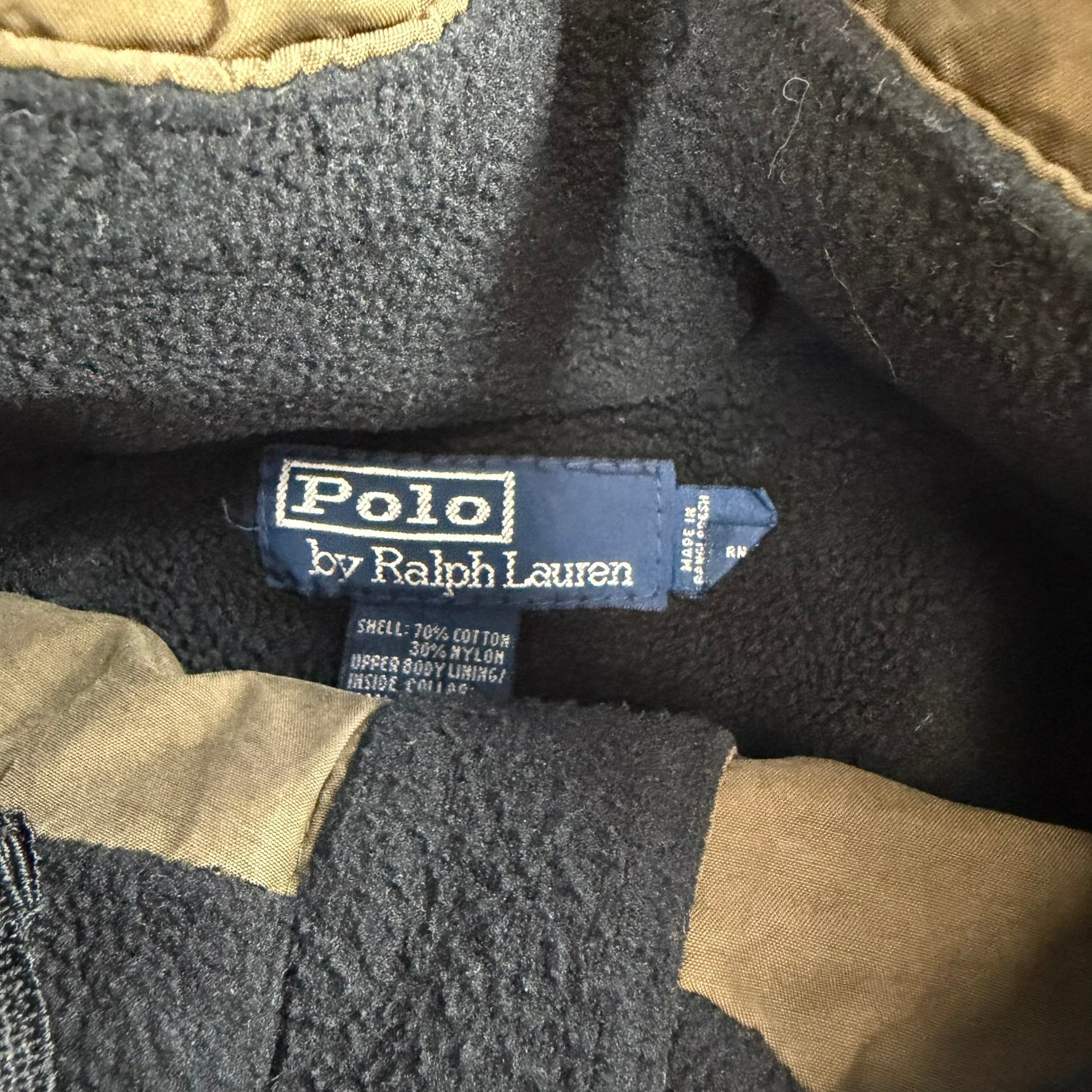 Vintage 90s Polo RL Embroidered Logo Synched Waist Fleece Lined Winter Jacket - L