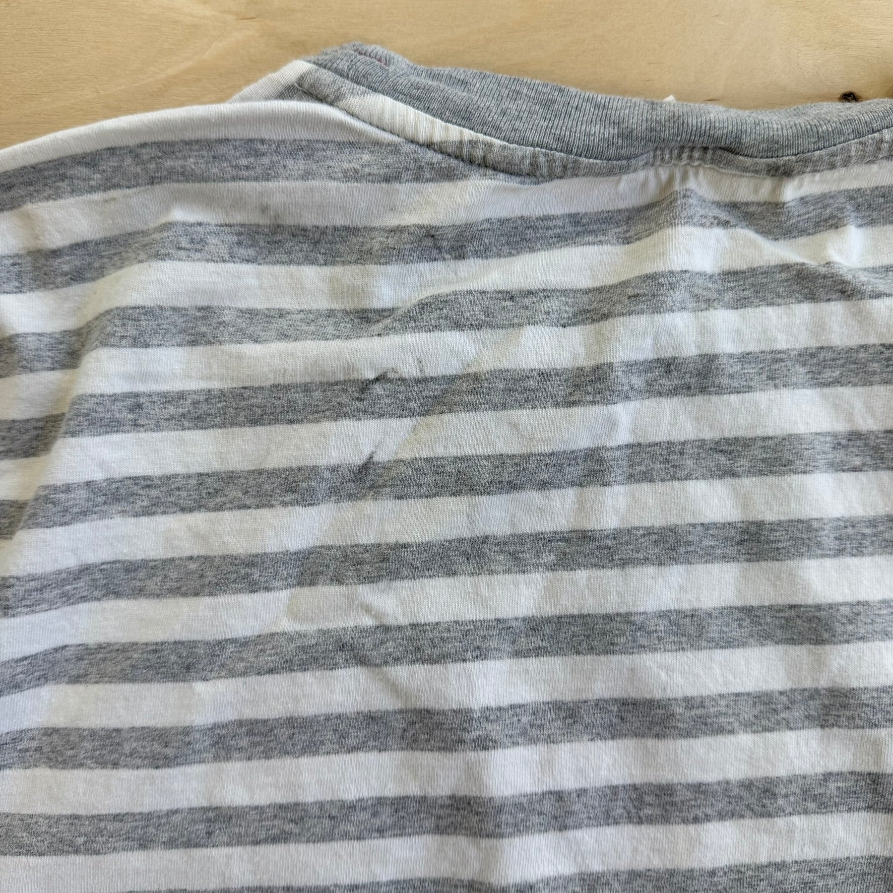 J- Vintage Gue$$ Jeans USA Embroidered Text Striped Tee - XL