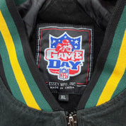 J- Vintage Green Bay Packers NFL Game Day Embroidered Logo Suede Jacket - XL