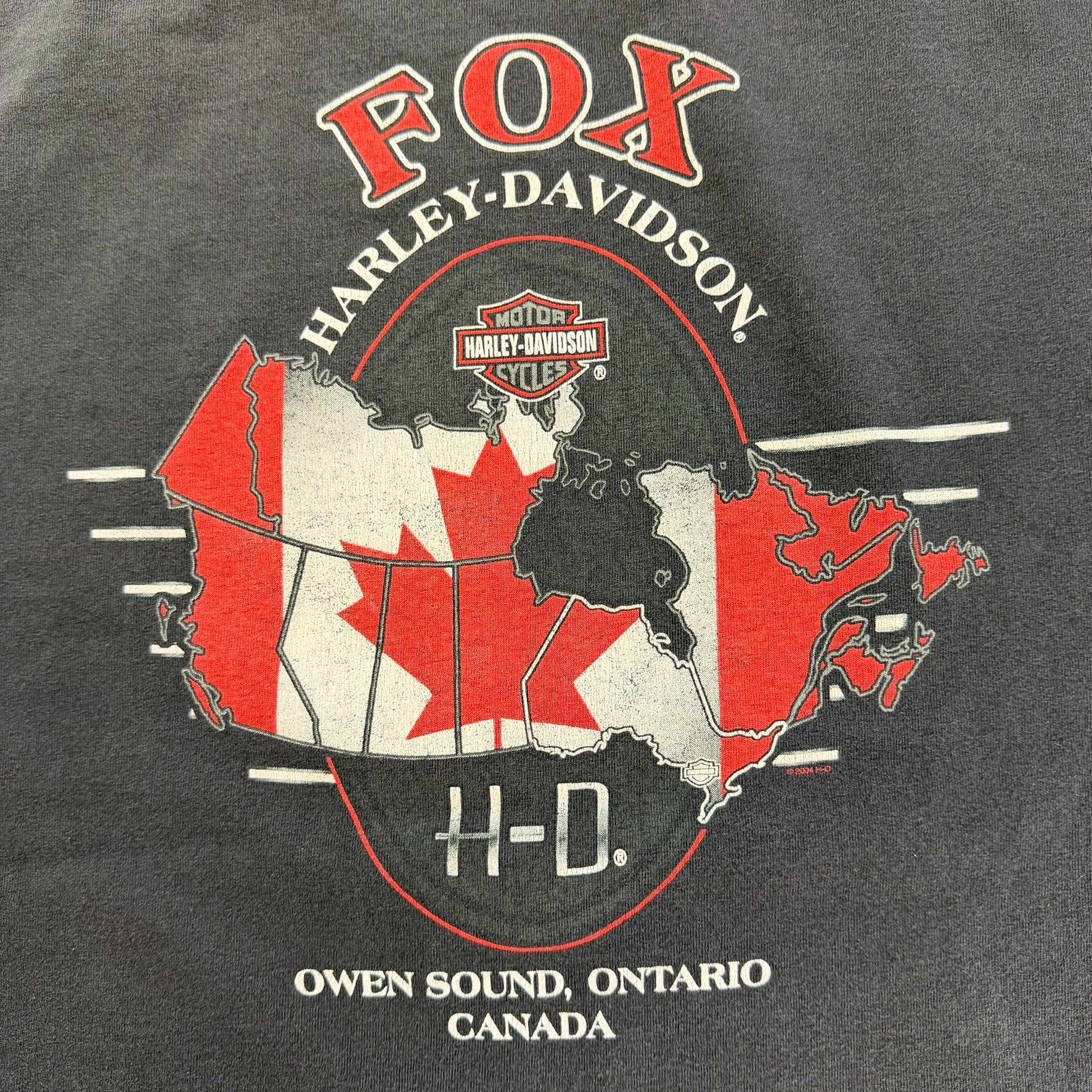 J- Vintage '07 Harley Davidson Owen Sound Ontario Graphic Tee - XL