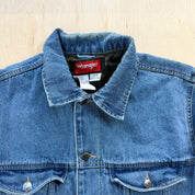 J- Vintage Wrangler Hero Flannel Lined Denim Jacket - M