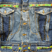 J- Vintage 80's No Jeans! Beads Detailing Denim Jacket - M