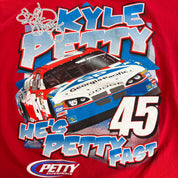 J- Vintage Nascar Kyle Petty He's Pretty Fast Graphic Car Tee - 2XL