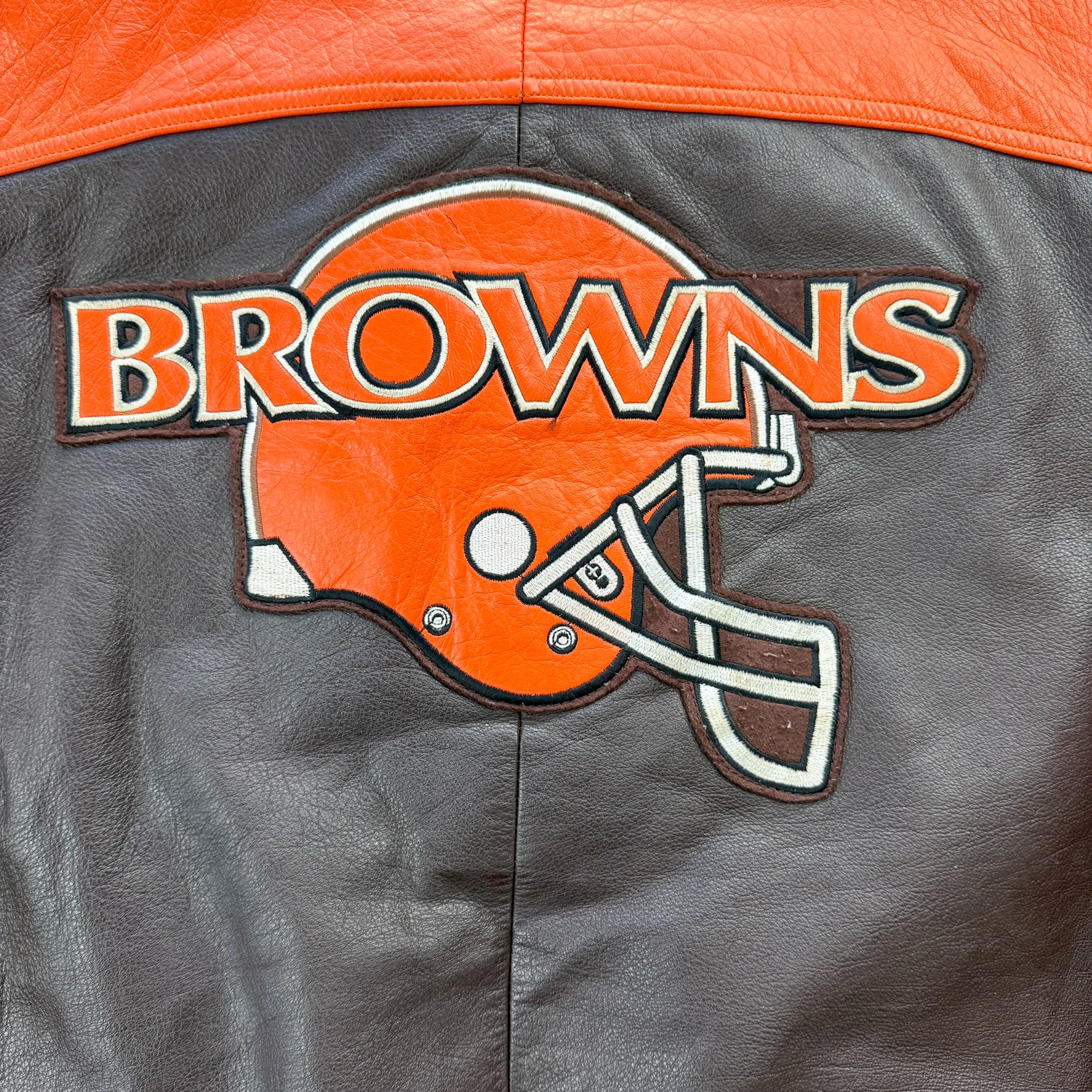 J- Vintage Cleveland Browns NFL Mirage Leather Jacket - XL