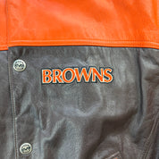 J- Vintage Cleveland Browns NFL Mirage Leather Jacket - XL