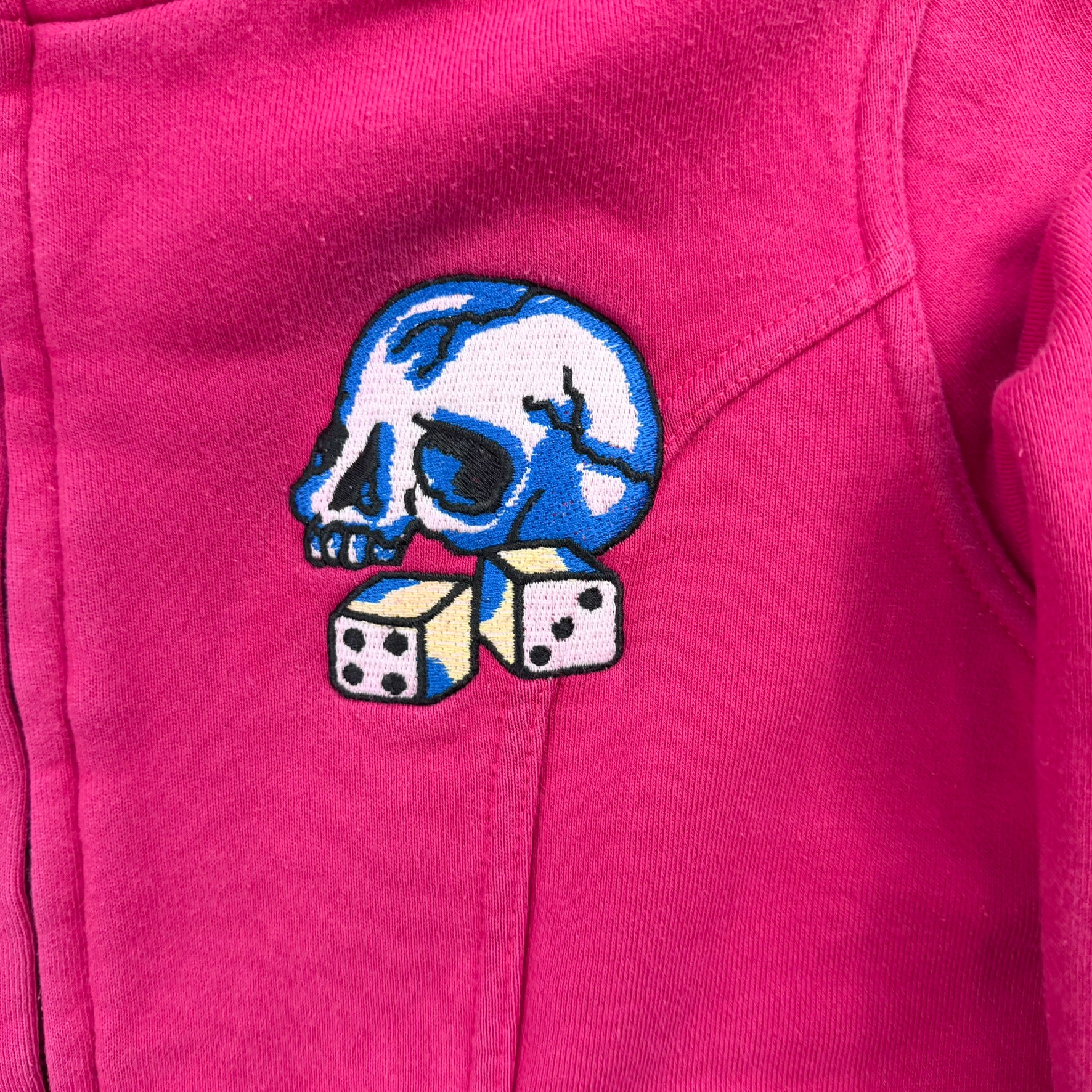 J- Vintage Ed Hardy Winner Takes All Bedazzled Skull Sherpa Lined Hoodie - XS