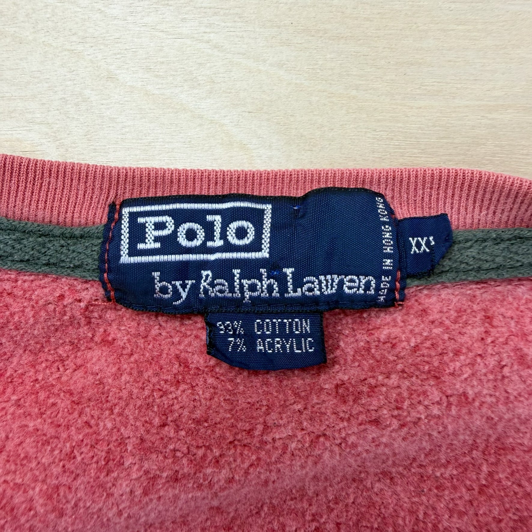J- Vintage Polo Ralph Lauren Embroidered Pink Crewneck - 2XL