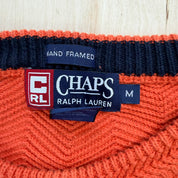 J- Vintage Chaps Polo Ralph Lauren Orange Knit Sweater- M