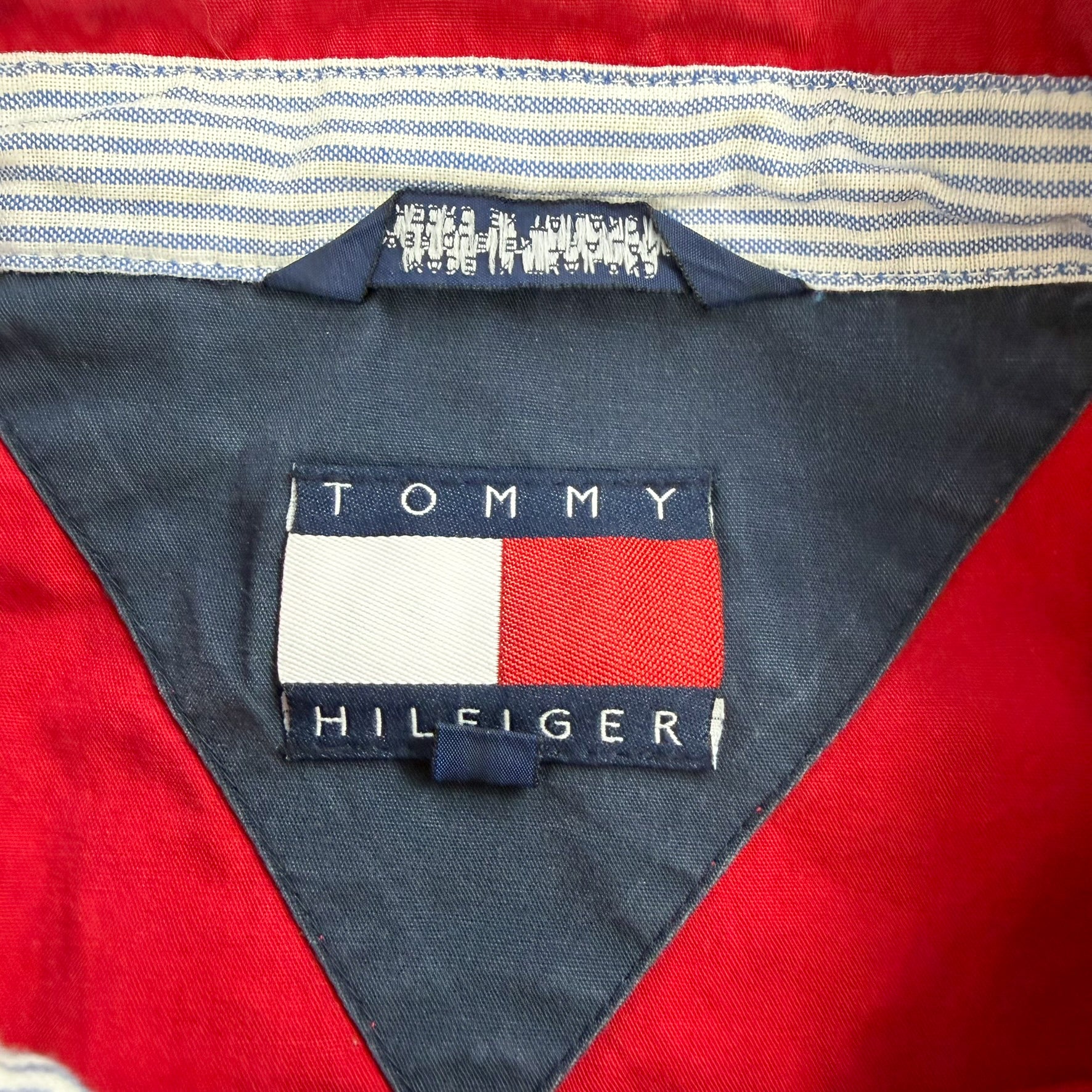 J- Vintage Tommy Hilfiger Red Zip Up Harrington Jacket - 2XL
