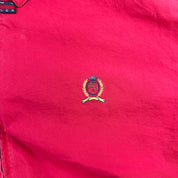 J- Vintage Tommy Hilfiger Red Zip Up Harrington Jacket - 2XL
