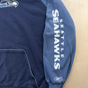 J- Vintage Seattle Seahawks NFL Reebok Logo Hoodie - XL