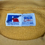 J- Vintage HG Vintage Calgary Embroidered Text Yellow Russell Made In USA Crewneck - 2XL