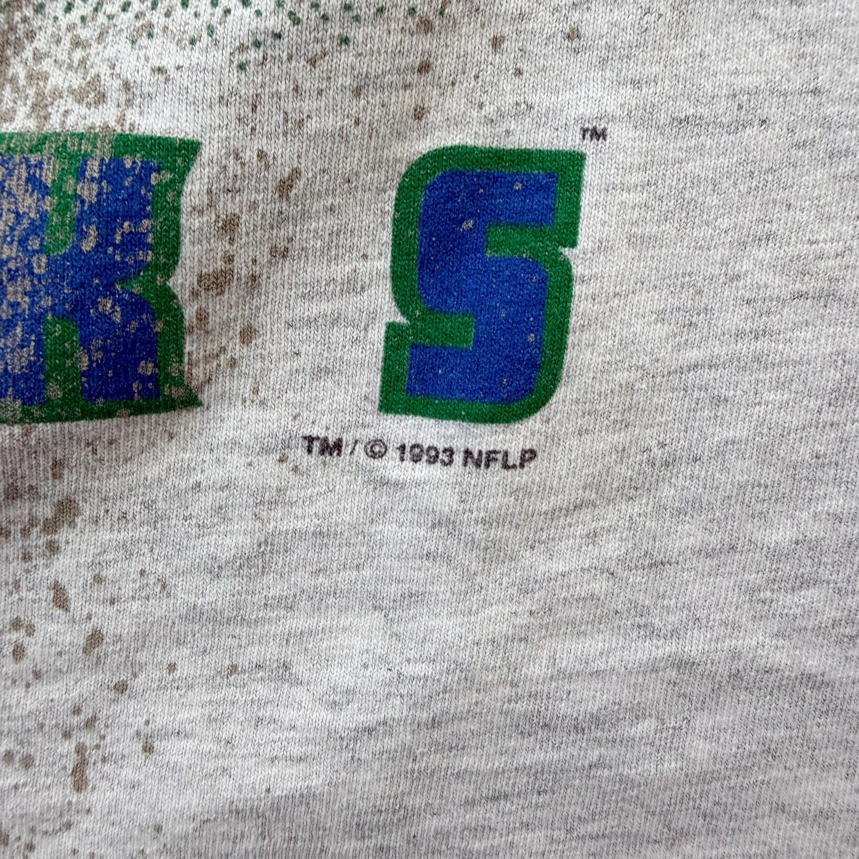 J- Vintage '93 Seattle Seahawks NFL Looney Tunes Graphic Single Stitch Tee - M