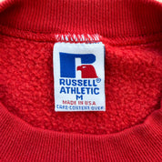 J- Vintage HG Vintage Paris Embroidered Text Red Russell Made In USA Crewneck - M