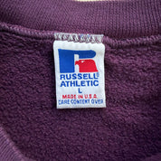 J- Vintage HG Vintage Paris Embroidered Text Purple Russell Made In USA Crewneck - L