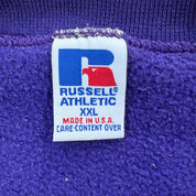 J- Vintage HG Vintage Paris Embroidered Text Purple Russell Made In USA Crewneck - 2XL