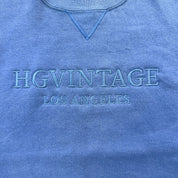 J- Vintage HG Vintage Los Angeles Embroidered Text Blue Russell Made In USA Crewneck - L