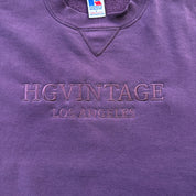 J- Vintage HG Vintage Los Angeles Embroidered Text Burgundy Russell Made In USA Crewneck - L
