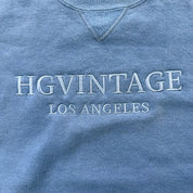 J- Vintage HG Vintage Los Angeles Embroidered Text Light Blue Russell Made In USA Crewneck - XL