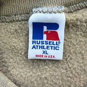 J- Vintage HG Vintage Los Angeles Embroidered Text Tan Russell Made In USA Crewneck - XL