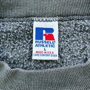 J- Vintage HG Vintage New York Embroidered Text Dark Grey Russell Made In USA Crewneck - L