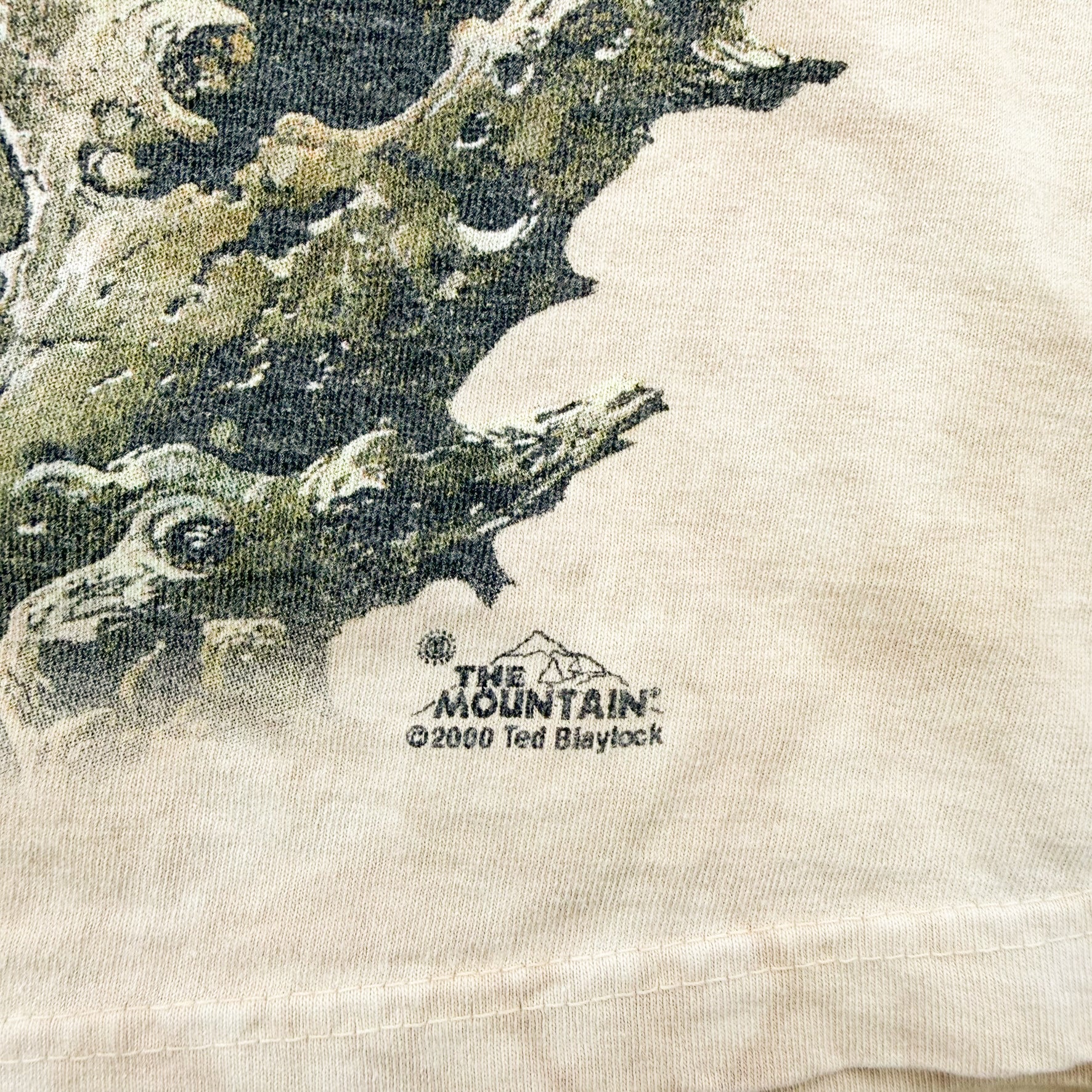 J- Vintage '00 The Mountain Eagle On Tree Branch Acid Wash Graphic Tee -  L